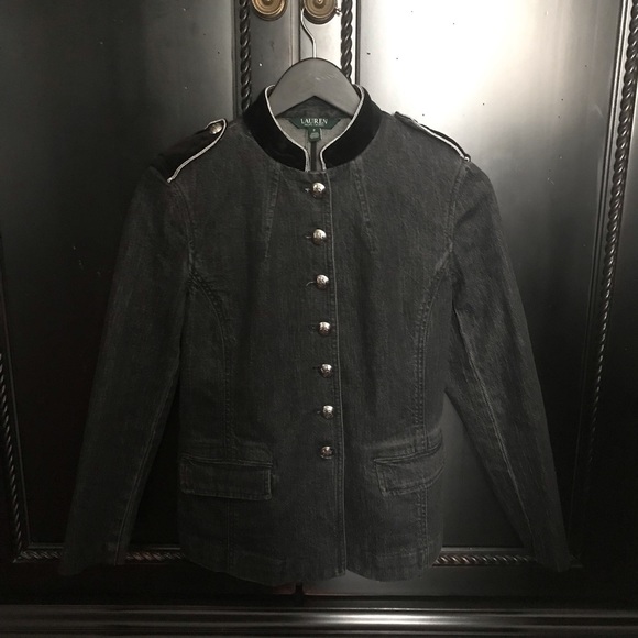 Black denim military style Ralph Lauren jacket. - Picture 4 of 4